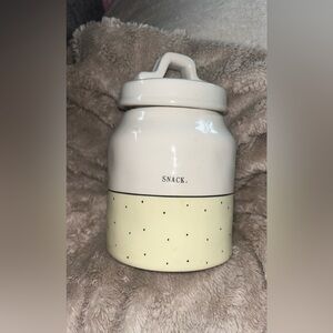 Rae Dunn Cream and Yellow Snack Jar